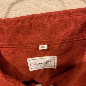 Frank & Oak Shirts - Like new Frank & Oak rust linen button down shirt Frank & Oak Shirts - Like new Frank & Oak rust linen button down shirt